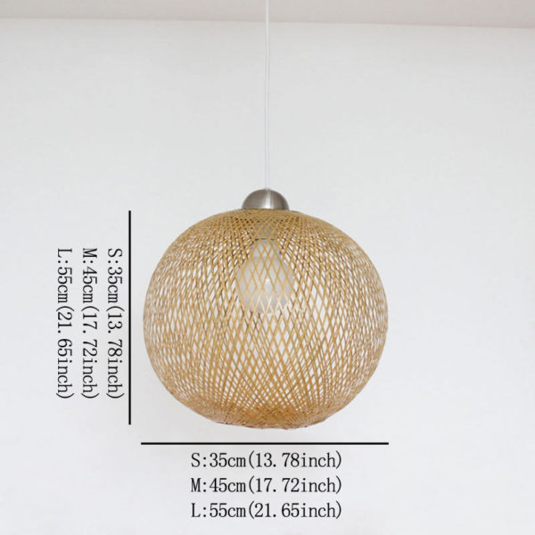 Rural Bamboo Ball Pendant Light Creative Modern Pendant Light Living Room Bedroom Dining Room Lighting - Image 6