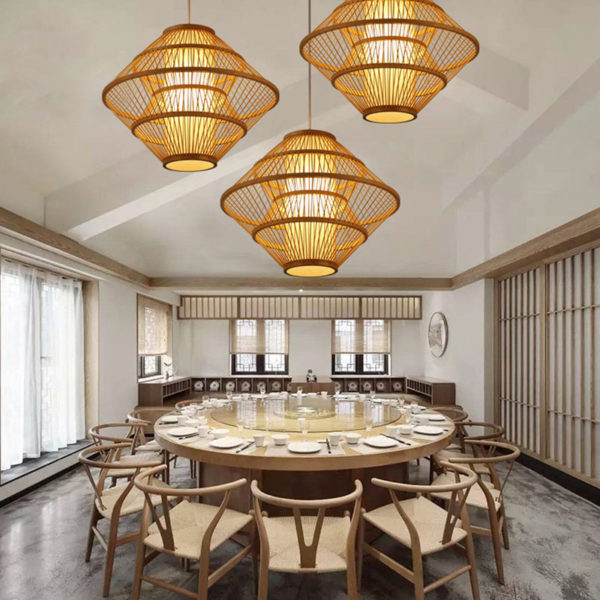 Special Bamboo Pendant Light Unusual Woven Pendant Light Bedroom Dining Room Hotel Lighting - Image 5