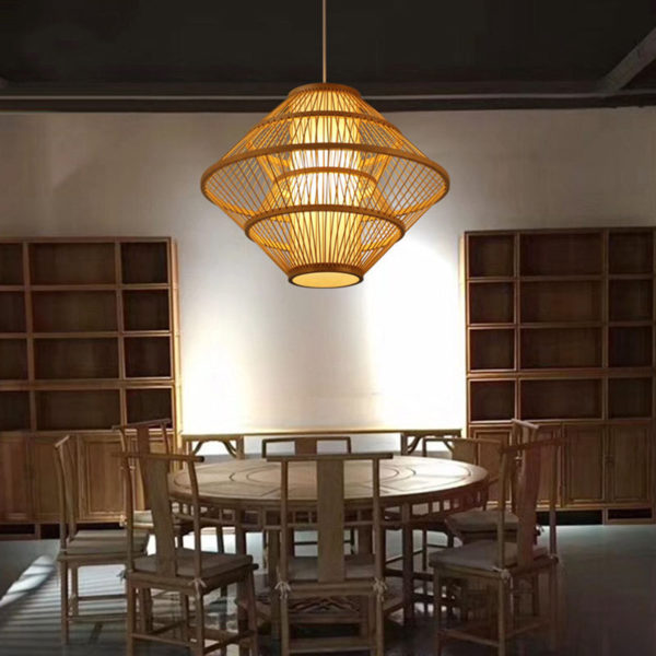 Special Bamboo Pendant Light Unusual Woven Pendant Light Bedroom Dining Room Hotel Lighting - Image 3