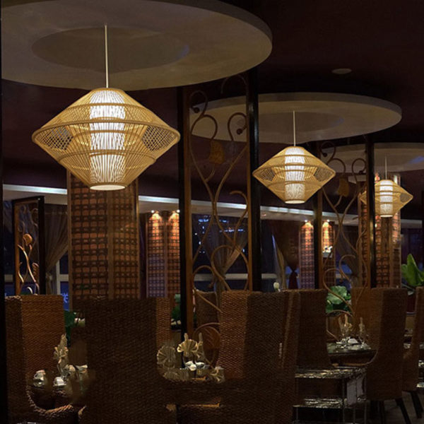 Special Bamboo Pendant Light Unusual Woven Pendant Light Bedroom Dining Room Hotel Lighting - Image 9