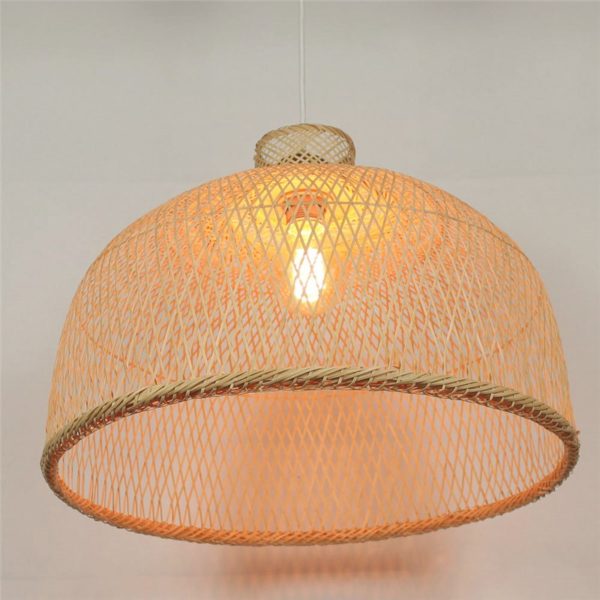 Semi Bamboo Basket Pendant Light Modern Round Pendant Light Living Room Bedroom lighting - Image 7