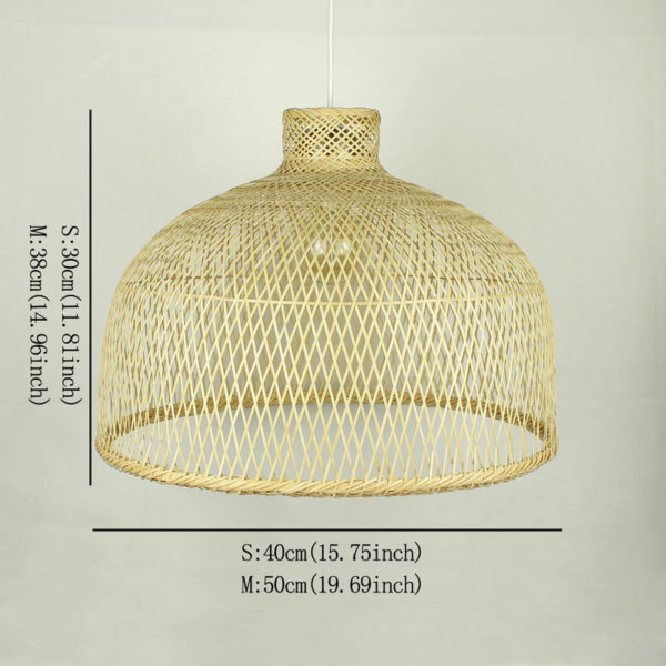 Semi Bamboo Basket Pendant Light Modern Round Pendant Light Living Room Bedroom lighting - Image 9