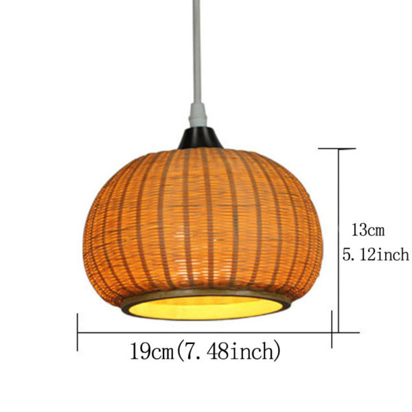 Simple Creative Bamboo Pendant Light Pumpkin Shape Pendant Light Living Room Study Bar Lighting - Image 6