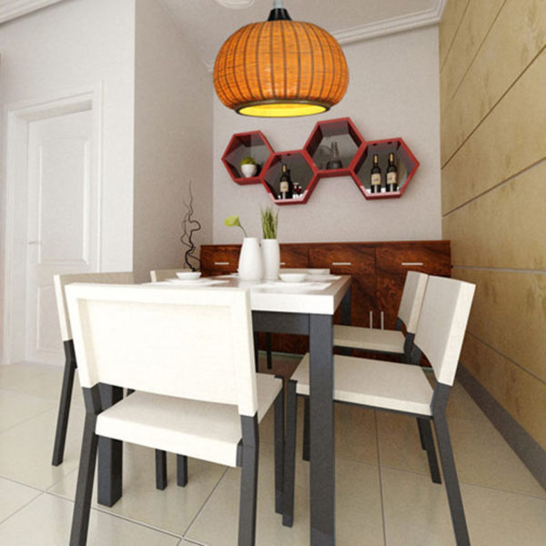 Simple Creative Bamboo Pendant Light Pumpkin Shape Pendant Light Living Room Study Bar Lighting - Image 8