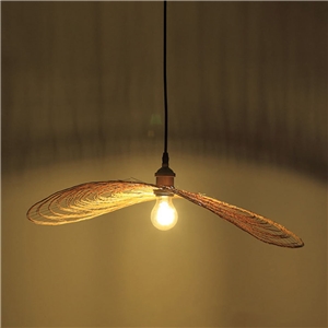 Simple Round Bamboo Pendant Light Modern Woven Pendant Light Tearoom Stairs Lighting