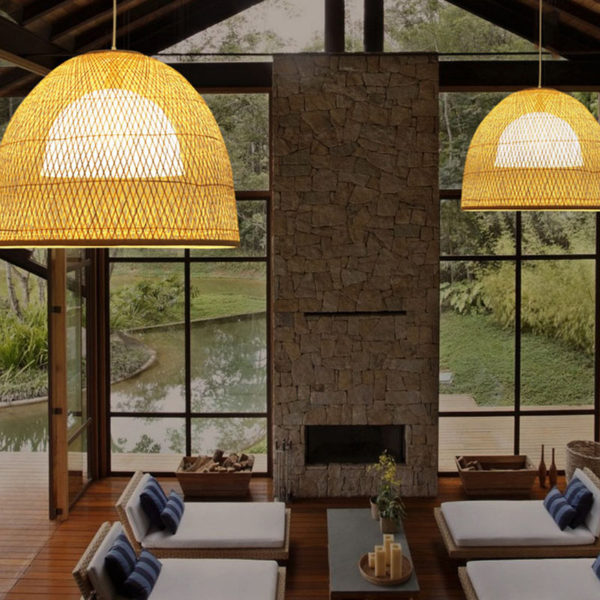 Hollow Dome Pendant Light Creative Bamboo Pendant Light Living Room Bedroom Hallway Villa Lighting - Image 8