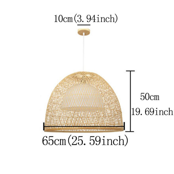 Hollow Dome Pendant Light Creative Bamboo Pendant Light Living Room Bedroom Hallway Villa Lighting - Image 9