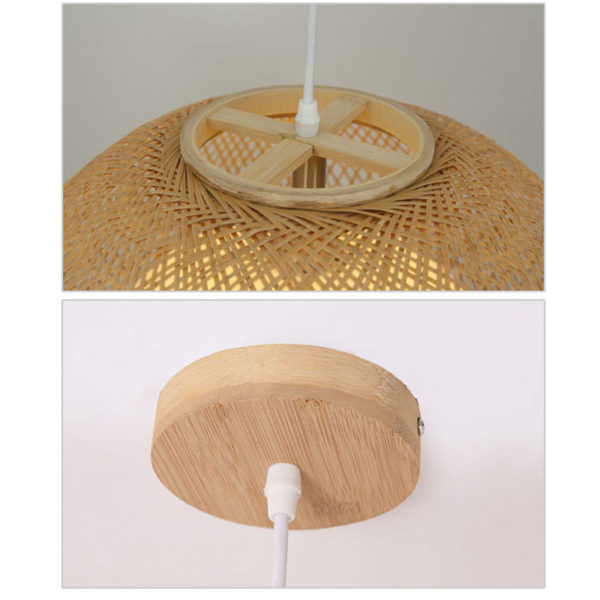 Hollow Dome Pendant Light Creative Bamboo Pendant Light Living Room Bedroom Hallway Villa Lighting - Image 6