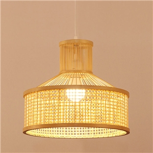 Tent Shape Bamboo Pendant Light Chinese Creative Pendant Light Living Room Bedroom Office Lighting