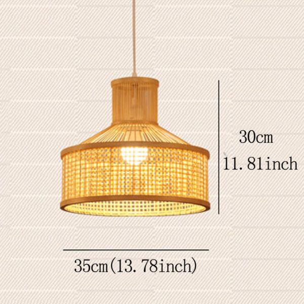 Tent Shape Bamboo Pendant Light Chinese Creative Pendant Light Living Room Bedroom Office Lighting - Image 5