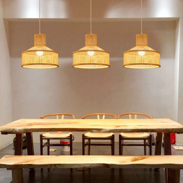 Tent Shape Bamboo Pendant Light Chinese Creative Pendant Light Living Room Bedroom Office Lighting - Image 6