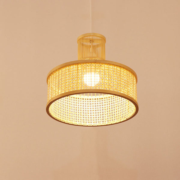 Tent Shape Bamboo Pendant Light Chinese Creative Pendant Light Living Room Bedroom Office Lighting - Image 7
