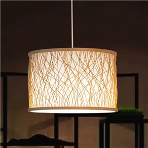 Large Round Pendant Light Modern Bamboo Pendant Light Living Room Bedroom Study Lighting