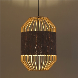 Nordic Creative Bamboo Pendant Light Simple Semi Hollow Pendant Light Living Room Bedroom Dining Room Lighting