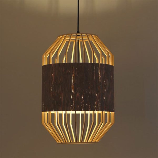 Nordic Creative Bamboo Pendant Light Simple Semi Hollow Pendant Light Living Room Bedroom Dining Room Lighting - Image 7