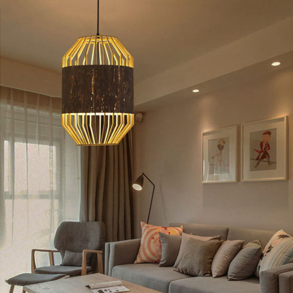Nordic Creative Bamboo Pendant Light Simple Semi Hollow Pendant Light Living Room Bedroom Dining Room Lighting - Image 8