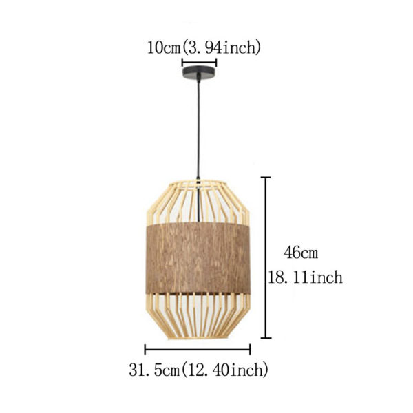 Nordic Creative Bamboo Pendant Light Simple Semi Hollow Pendant Light Living Room Bedroom Dining Room Lighting - Image 9