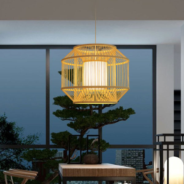 Unusual Bamboo Pendant Light Creative Japanese Pendant Light Living Room Dining Room Bedroom Lighting - Image 3