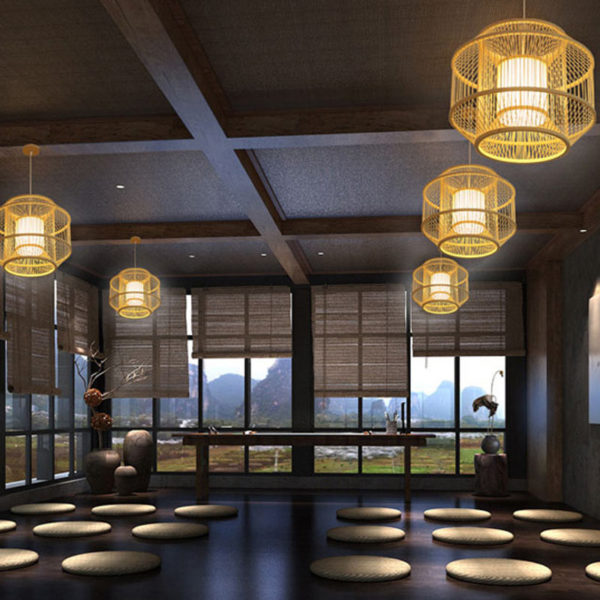 Unusual Bamboo Pendant Light Creative Japanese Pendant Light Living Room Dining Room Bedroom Lighting - Image 4