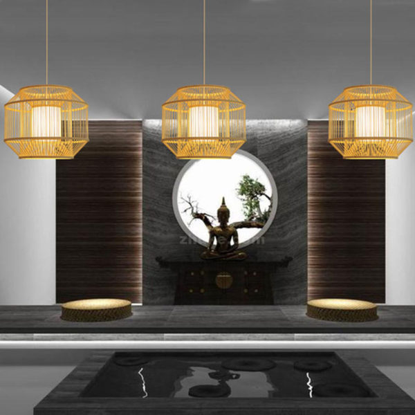 Unusual Bamboo Pendant Light Creative Japanese Pendant Light Living Room Dining Room Bedroom Lighting - Image 5