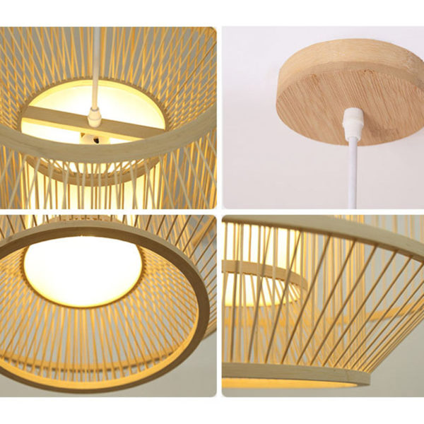 Unusual Bamboo Pendant Light Creative Japanese Pendant Light Living Room Dining Room Bedroom Lighting - Image 6