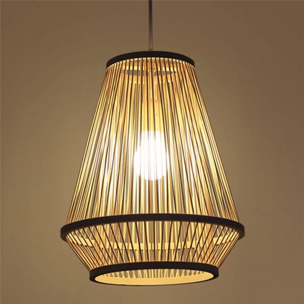 Bamboo Bedside Pendant Light Creative Woven Pendant Light Living Room Study Office Lighting - Image 7