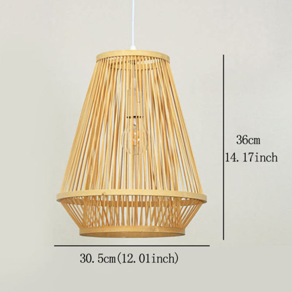 Bamboo Bedside Pendant Light Creative Woven Pendant Light Living Room Study Office Lighting - Image 9