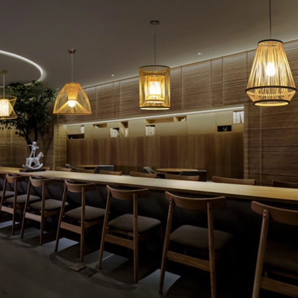 Bamboo Bedside Pendant Light Creative Woven Pendant Light Living Room Study Office Lighting - Image 4