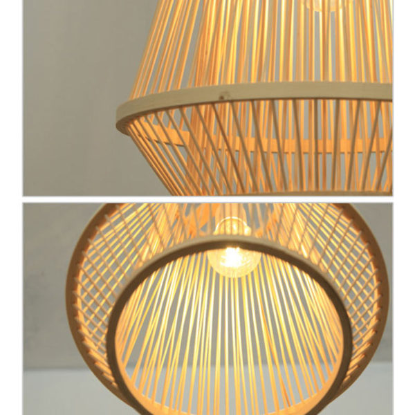 Bamboo Bedside Pendant Light Creative Woven Pendant Light Living Room Study Office Lighting - Image 6