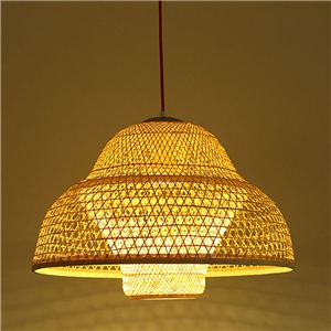 Hat Shape Pendant Light Modern Bamboo Woven Pendant Light Living Room Bedroom Study Office Decorative Lighting