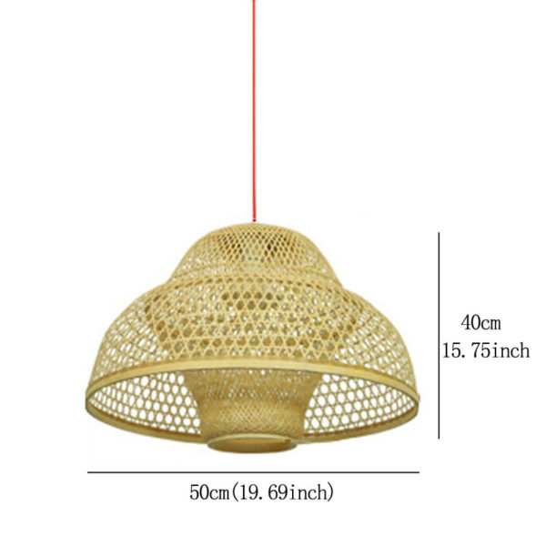 Hat Shape Pendant Light Modern Bamboo Woven Pendant Light Living Room Bedroom Study Office Decorative Lighting - Image 9