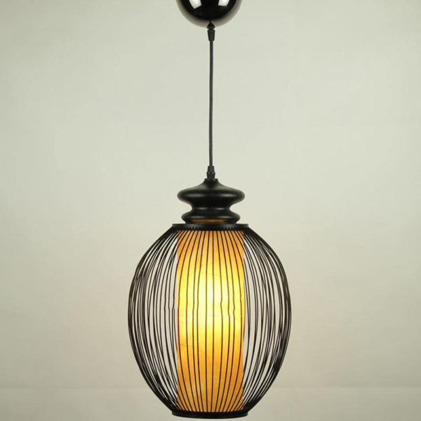 Elliptical Egg Design Pendant Light Modern Bamboo Pendant Light Bedside Hallway Lighting - Image 3