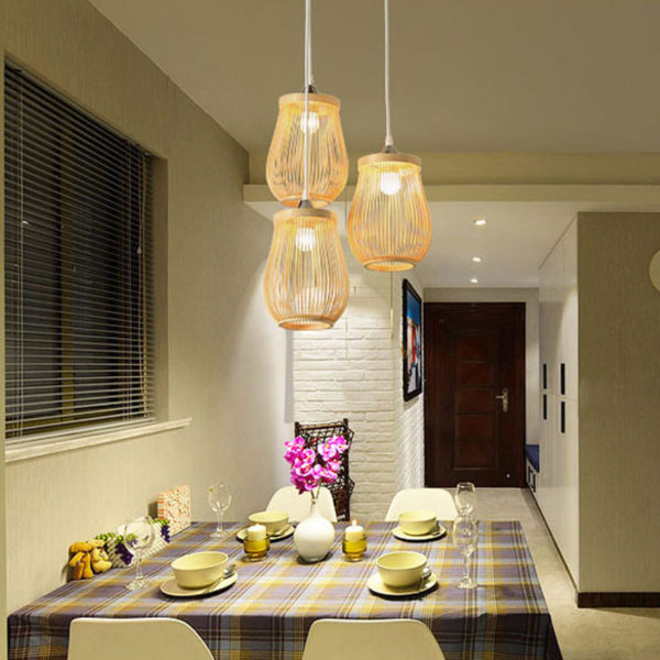 Hollow Cage Pendant Light Modern Bamboo Pendant Light Living Room Bedroom Study Hallway Lighting - Image 8