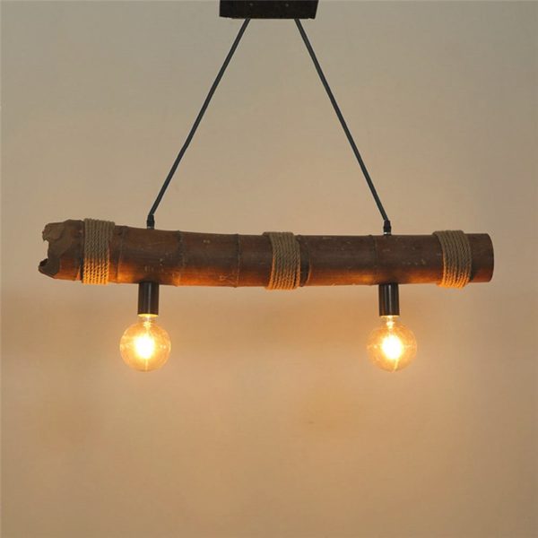 Vintage Creative Bamboo Pendant Light Industrial Retro Pendant Light Dining Room Lighting - Image 7