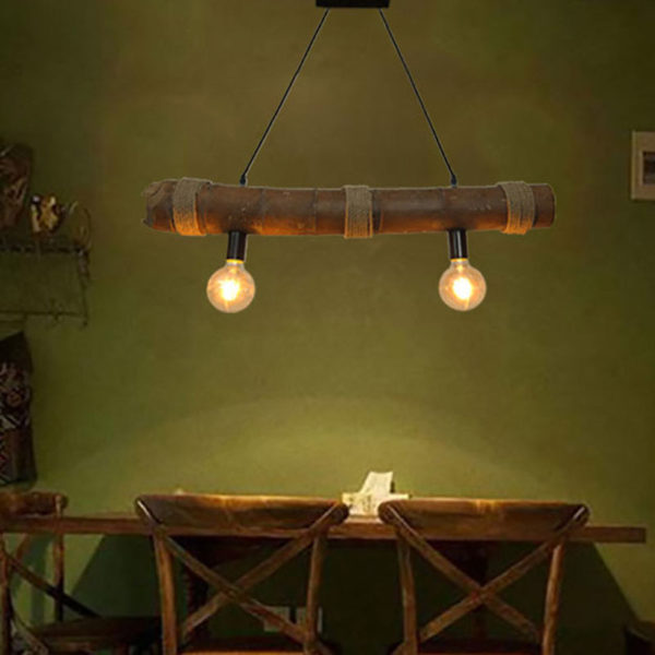 Vintage Creative Bamboo Pendant Light Industrial Retro Pendant Light Dining Room Lighting - Image 8