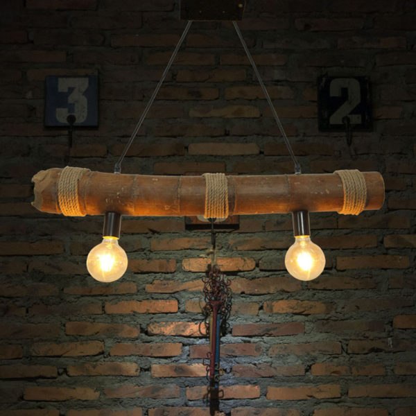 Vintage Creative Bamboo Pendant Light Industrial Retro Pendant Light Dining Room Lighting - Image 2