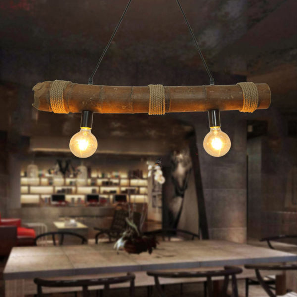 Vintage Creative Bamboo Pendant Light Industrial Retro Pendant Light Dining Room Lighting - Image 4