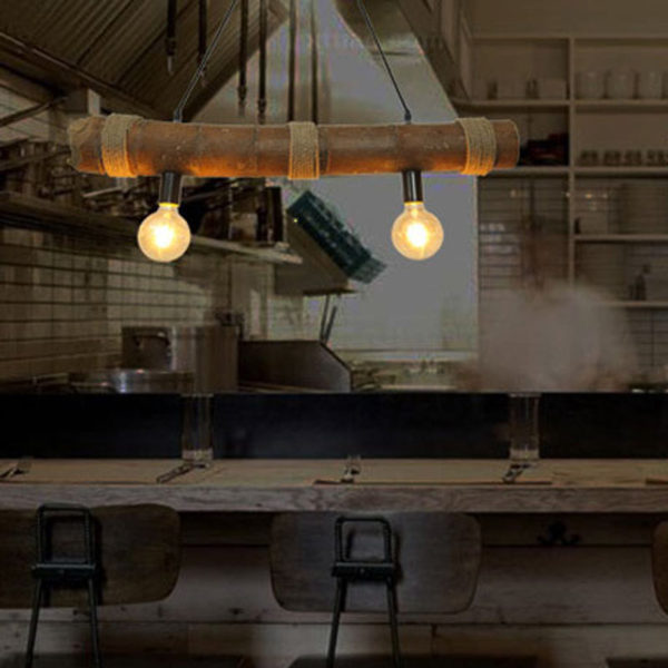 Vintage Creative Bamboo Pendant Light Industrial Retro Pendant Light Dining Room Lighting - Image 5