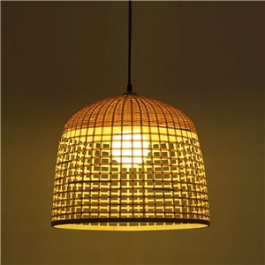 Fashional Bamboo Dome Pendant Light Creative Chinese Pendant Light Living Room Bedroom Study Lighting