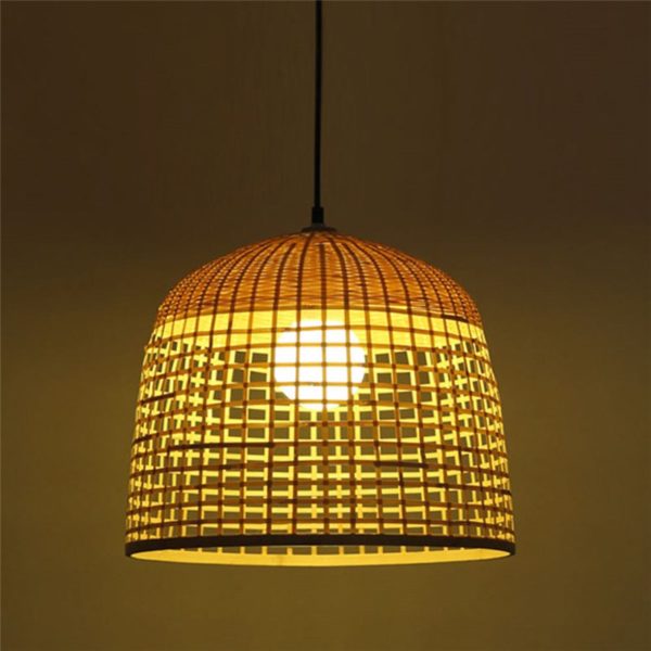 Fashional Bamboo Dome Pendant Light Creative Chinese Pendant Light Living Room Bedroom Study Lighting - Image 7