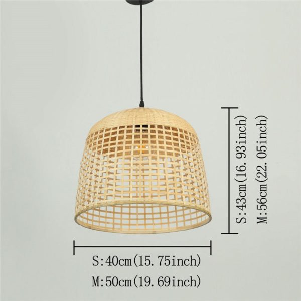 Fashional Bamboo Dome Pendant Light Creative Chinese Pendant Light Living Room Bedroom Study Lighting - Image 9