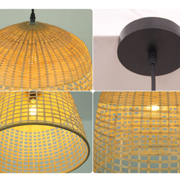 Fashional Bamboo Dome Pendant Light Creative Chinese Pendant Light Living Room Bedroom Study Lighting - Image 6