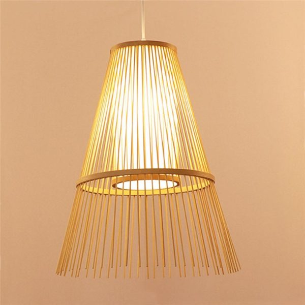 Creative Chinese Bamboo Pendant Light Downward Hollow Pendant Light Dining Room Tearoom Hallway Lighting - Image 7