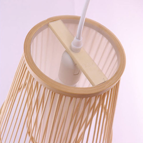 Creative Chinese Bamboo Pendant Light Downward Hollow Pendant Light Dining Room Tearoom Hallway Lighting - Image 6