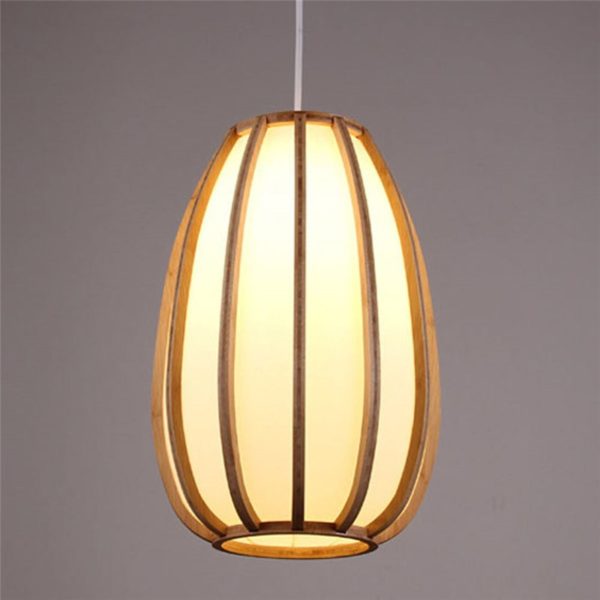 Simple Japanese Pendant Light Woven Bamboo Pendant Light Living Room Bedroom Dining Room Study Lighting - Image 7