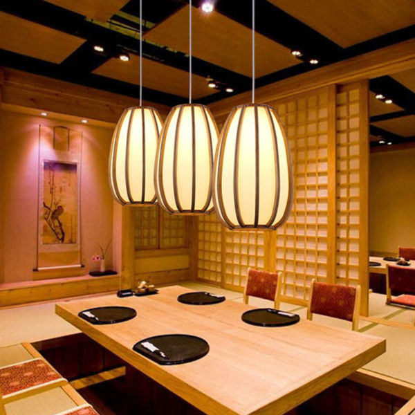 Simple Japanese Pendant Light Woven Bamboo Pendant Light Living Room Bedroom Dining Room Study Lighting - Image 8