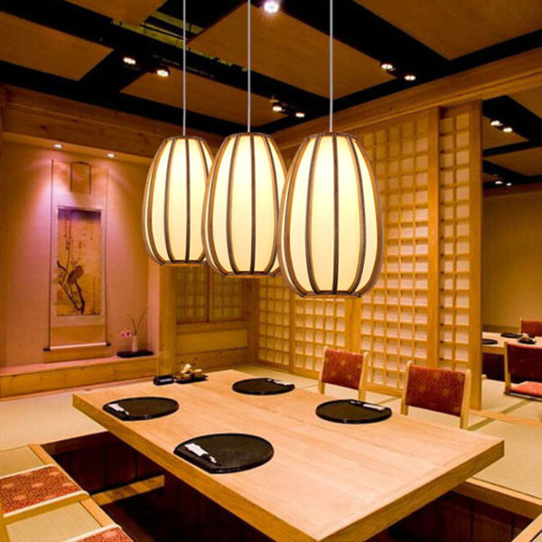 Simple Japanese Pendant Light Woven Bamboo Pendant Light Living Room Bedroom Dining Room Study Lighting - Image 2