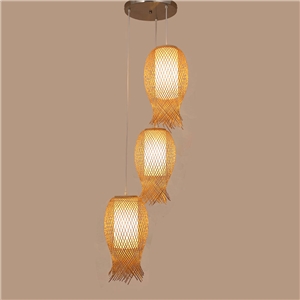 Creative Rural Bamboo Pendant Light Hand Woven Pendant Light Dining Room Bar Hallway Lighting