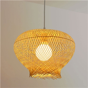 Downward Bird Nest Pendant Light Rural Style Bamboo Pendant Light Bedroom Dining Room Lighting