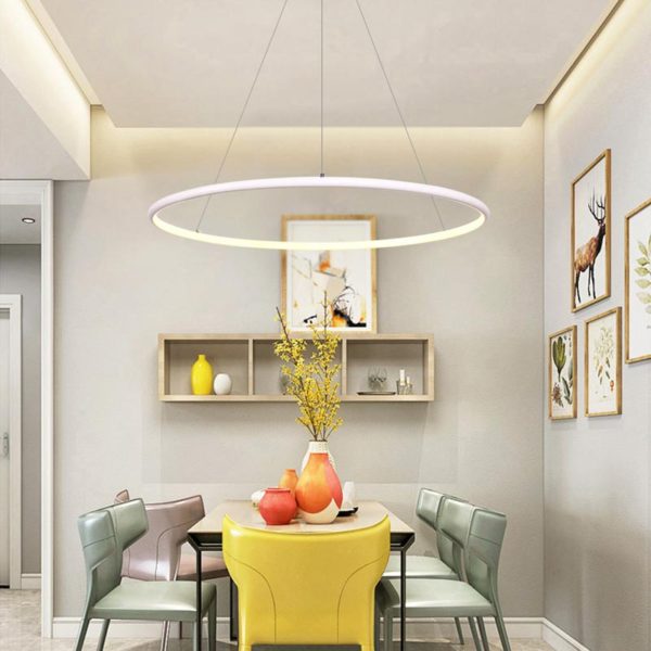 Contemporary Simple Ring Pendant Light Decorative Circle Pendant Light Living Room Bedroom Study Lighting - Image 9